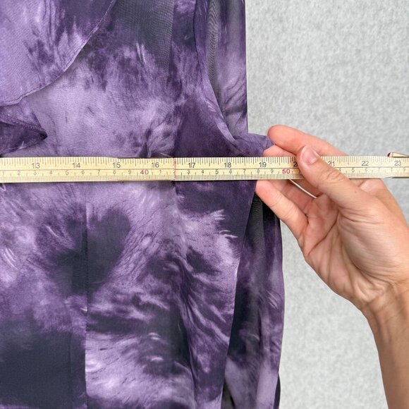 Newport News VTG Sheer Flutter Sleeve Blouse Size 8 Purple Fairy Grunge Whimsy - Picture 13 of 13